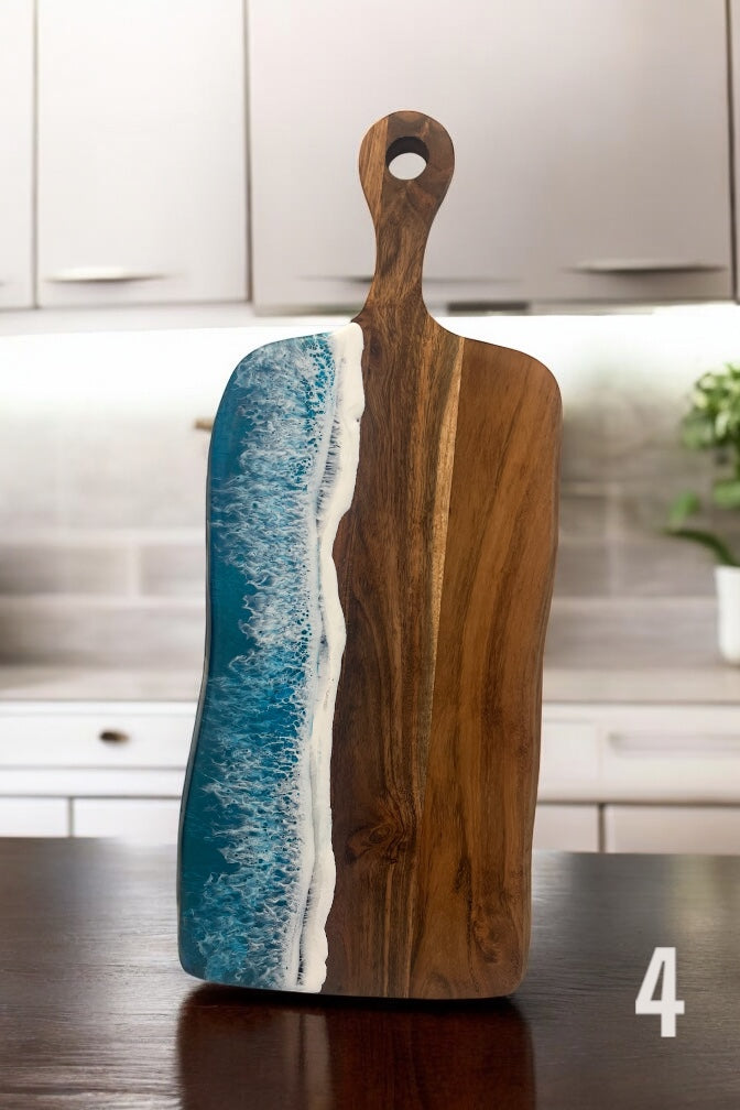 Unique Wedding Gift for Beach Lovers, Ocean Resin Charcuterie Board, Unique Gift for Couple, Coastal Anniversary Gift, Personalised Present