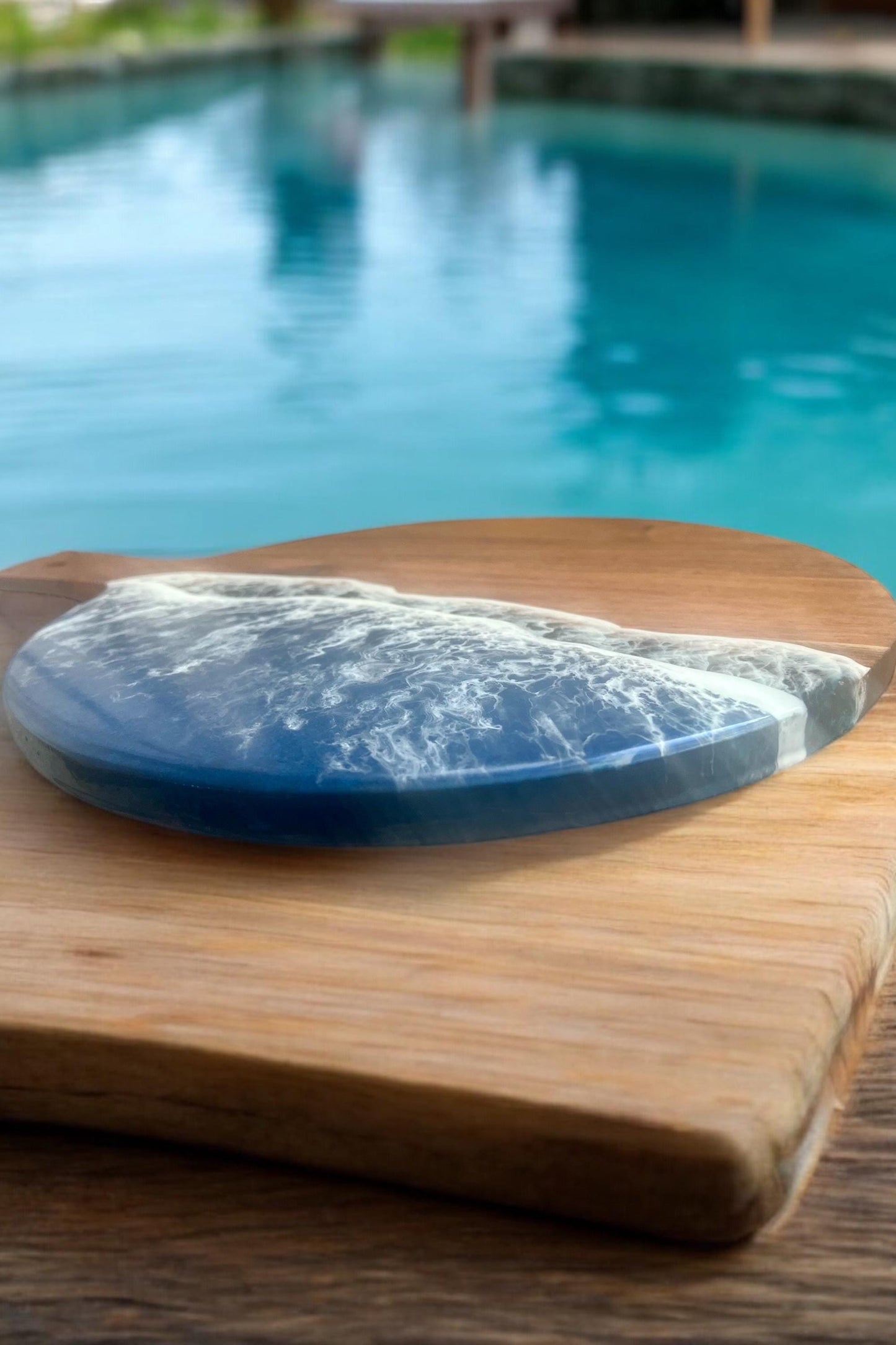 Ocean Resin Art Board, Serving Platter, Paddle, Personalised Gift, Engraved Charcuterie Chopping Board