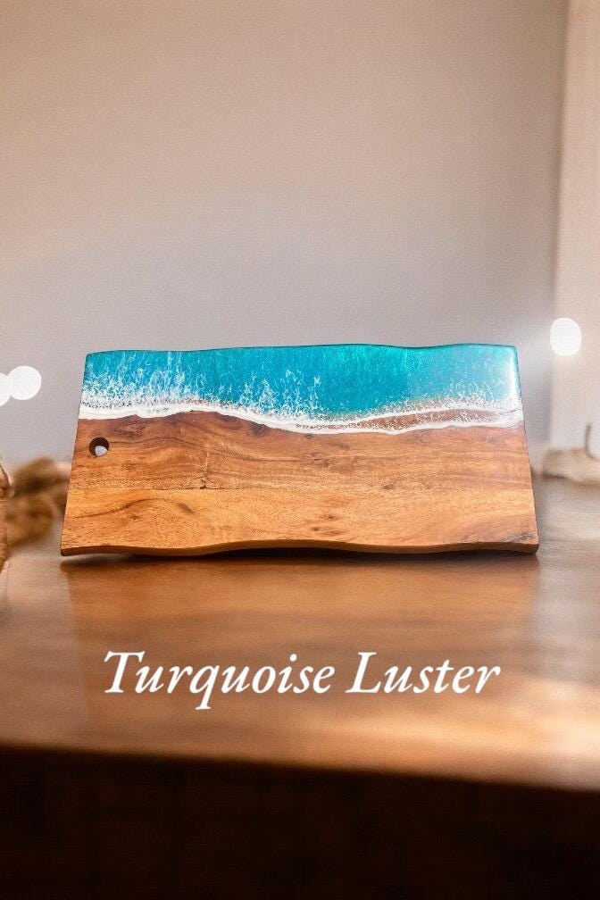 Gift for the Beach Lover, Ocean Resin Charcuterie Board, Unique Gift for Wedding, Coastal Anniversary Gift- Beach Decor Chopping Board