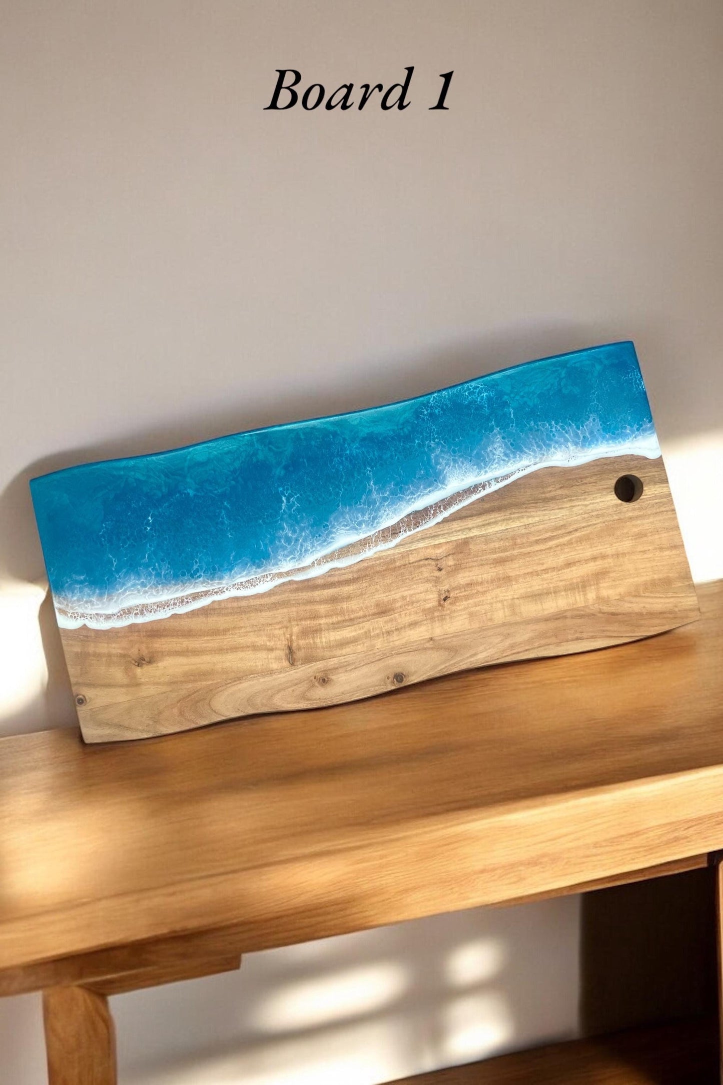 Large Ocean Resin Board, Serving Platter, Personalised Gift, Engraved Charcuterie Chopping Board- Engagement, Wedding, Birthday Present