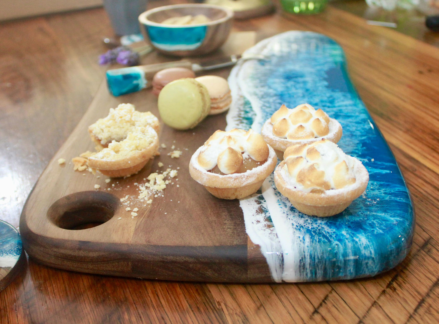 Handcrafted Ocean Resin Charcuterie Board, Unique Gift for Couple, Wedding, Coastal Anniversary Gift, Hampton's Beach Decor, Gift For Her