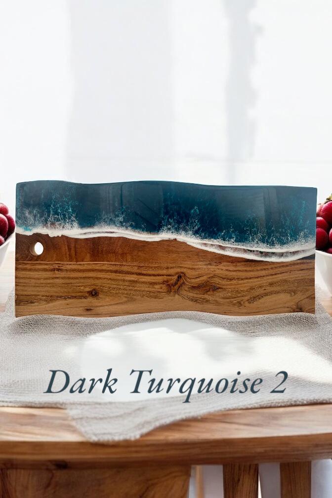 Large Ocean Resin Board, Serving Platter, Personalised Gift, Engraved Charcuterie Chopping Board- Engagement, Wedding, Anniversay Gift-