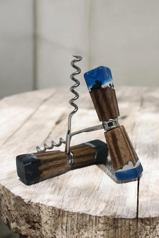 Resin Bottle Opener, Stainless Steel Corkscrew Opener, Gift for Beer Lover, Wine Lover, Housewarming Gift, Gift for Him - Her Anniversary
